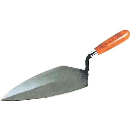 Brick Trowel, 10 In L Blade, 5 In W Blade, Steel Blade, Hardwood Handle